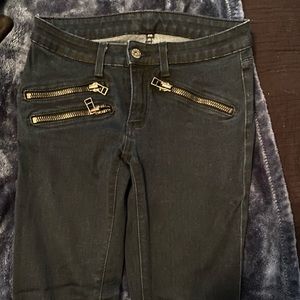 Carmar dark blue stretchy jeans w zipper